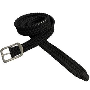 Colt Tactical Paracord Belt Black Silver Buckle Outdoors 1.5" Mens 56.5" Length